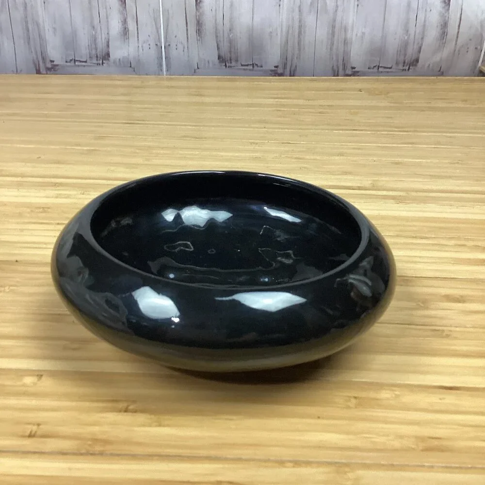 Vintage Hager Black Round Vase Ikebana